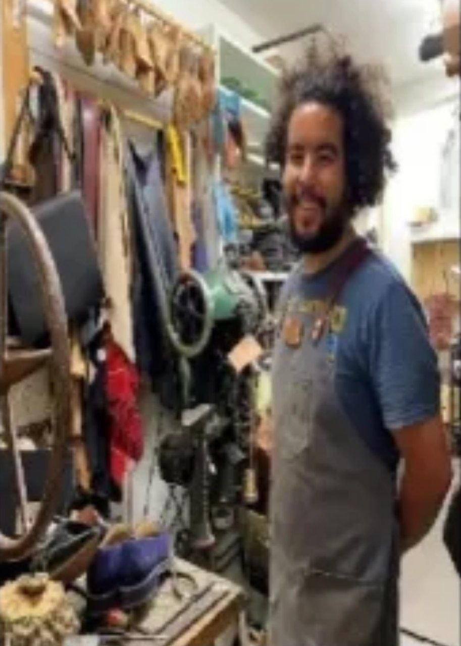 Khalid in his workshop