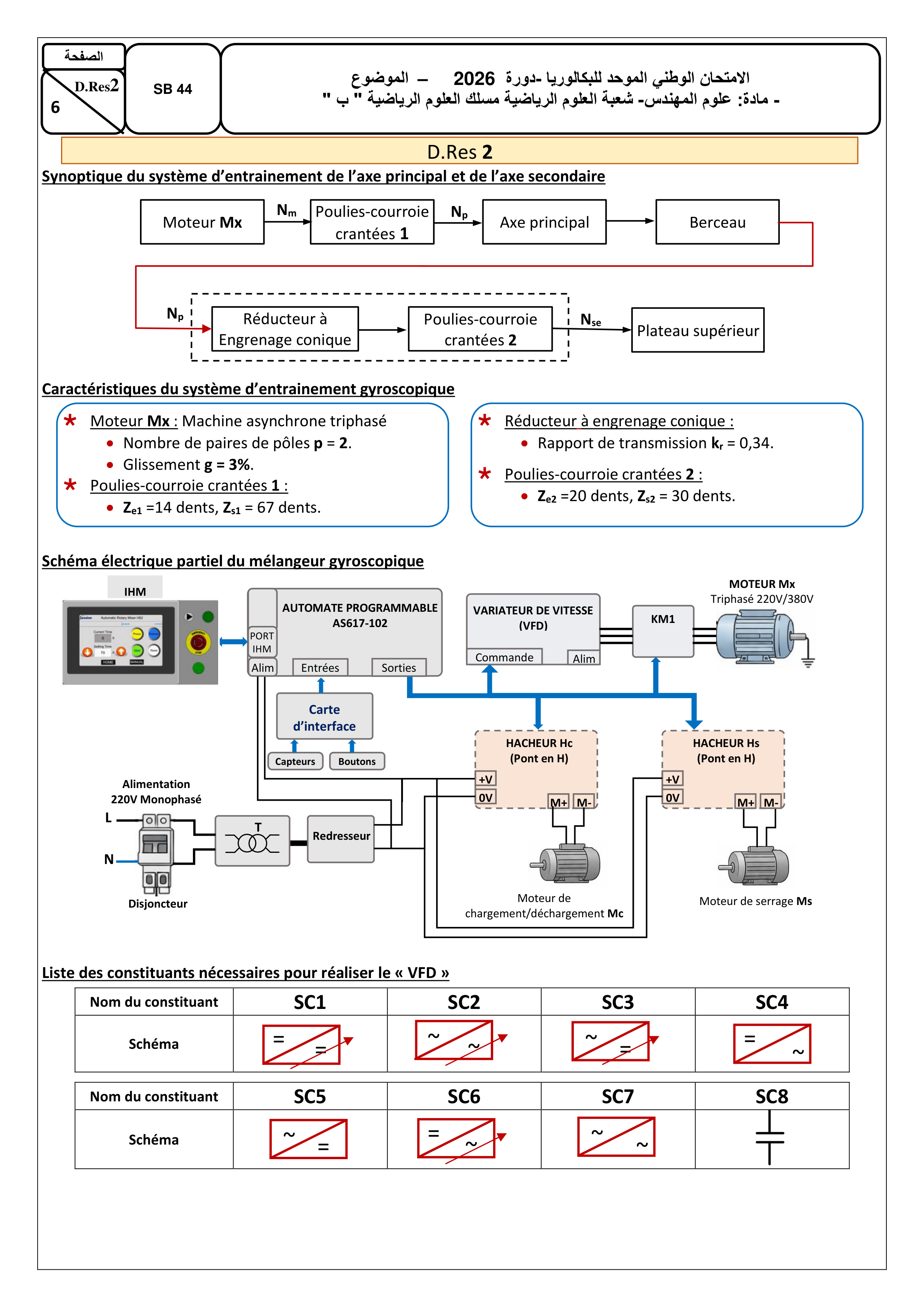 D.Res 2 : Schéma Électrique & VFD